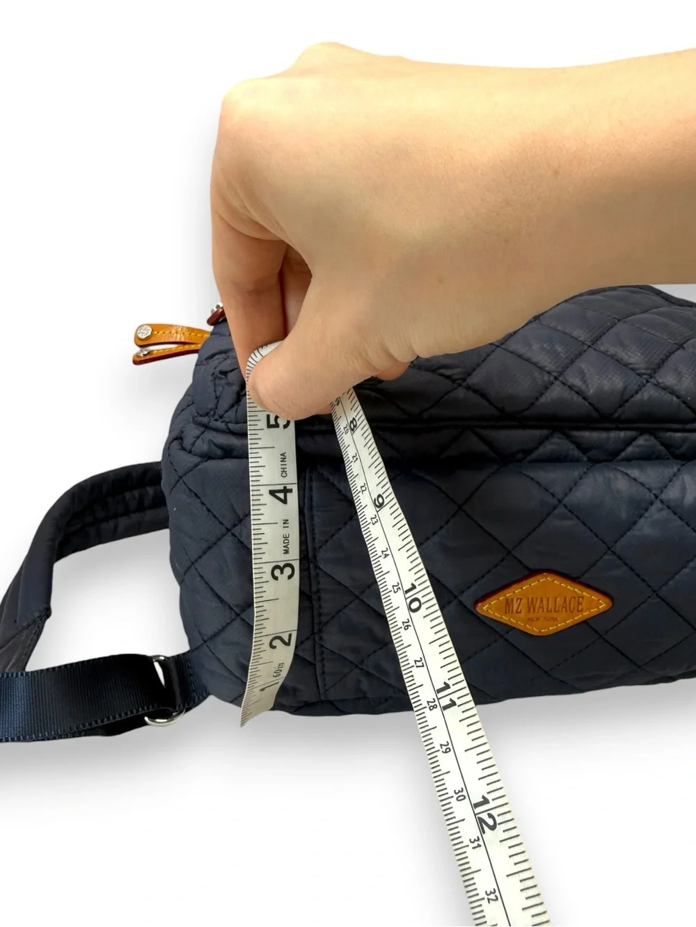 MZ Wallace City Backpack Navy Blue Zippered Quilt Women’s
